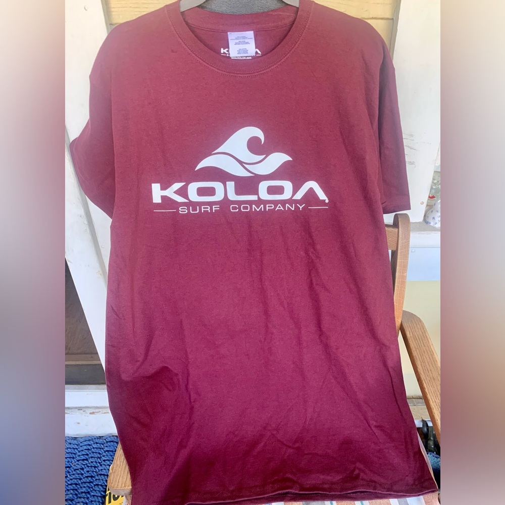New Koloa Surf Company T Shirt Men's 100% Cotton Burgundy NWOT L